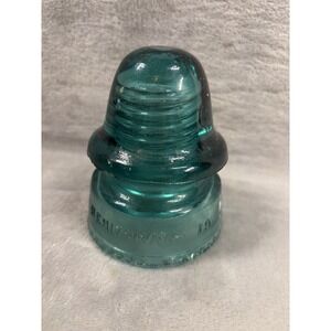 Vintage Blue Hemingray-19 Made In U.S.A. Glass Signal Insulator